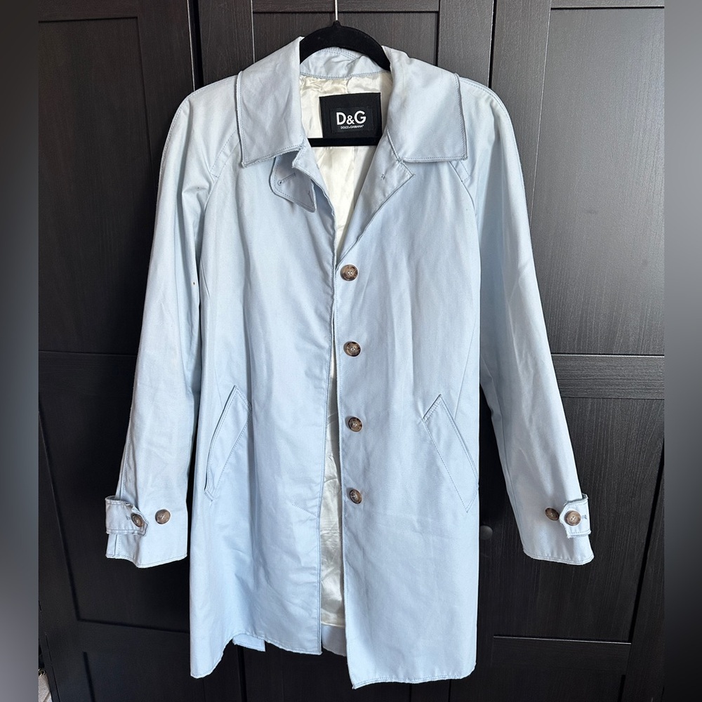 Dolce & Gabbana Pale Blue Lightweight Coat